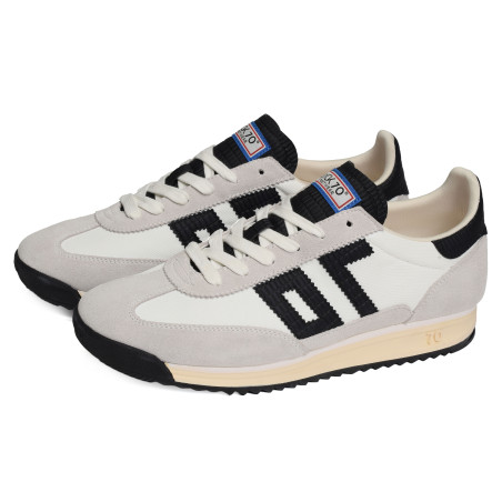 BARKLEY JOGGER MEN Blanc Noir, Baskets running Back 70