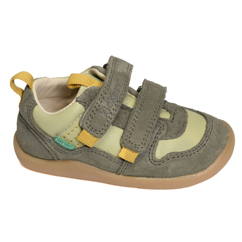 KICK FRAPY BOY Kaki, Chaussures à Scratch Kickers