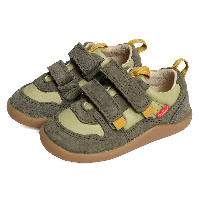 KICK FRAPY BOY Kaki, Chaussures à Scratch Kickers