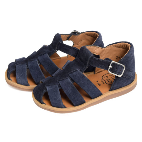 POPPY DADDY Bleu, Sandales plates & Nu-Pieds Pom d'Api