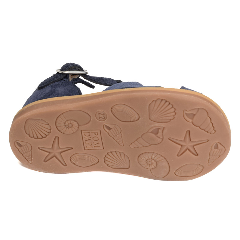 POPPY DADDY Bleu, Sandales plates & Nu-Pieds Pom d'Api