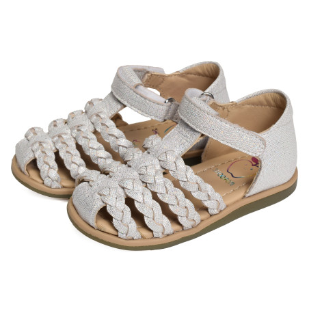 TITY WOWO Argent, Sandales plates & Nu-Pieds Shoopom