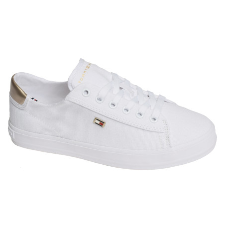 VULC CANVAS LACE UP SNEAKER 8647 Blanc, Chaussures basses Tommy Hilfiger