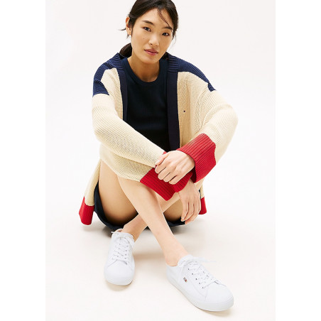 VULC CANVAS LACE UP SNEAKER 8647 Blanc, Chaussures basses Tommy Hilfiger