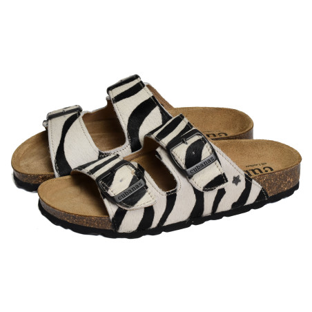 AMALIA 261 Blanc Noir, Mules Cubanas