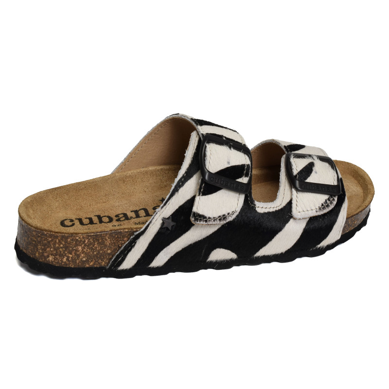 AMALIA 261 Blanc Noir, Mules Cubanas