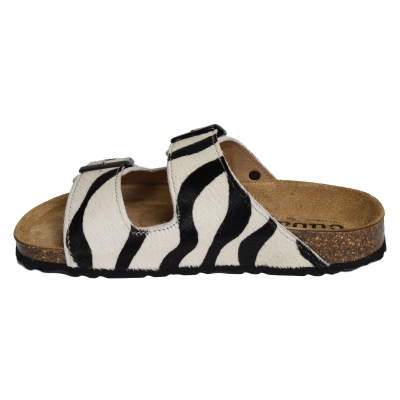 AMALIA 261 Blanc Noir, Mules Cubanas