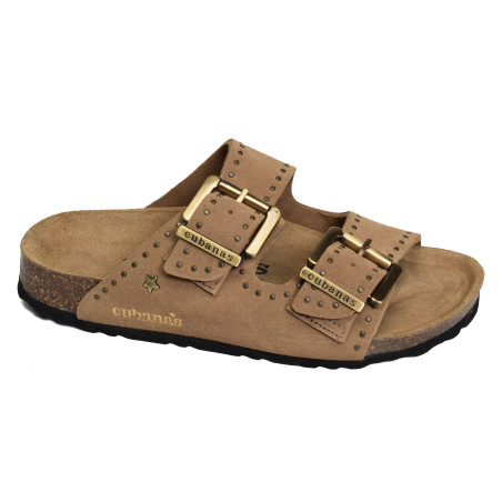AMALIA 301 Beige, Mules Cubanas