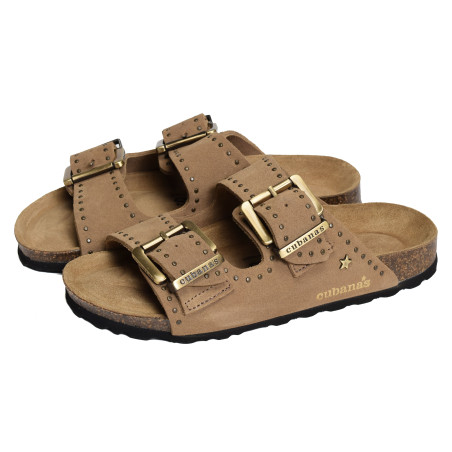 AMALIA 301 Beige, Mules Cubanas