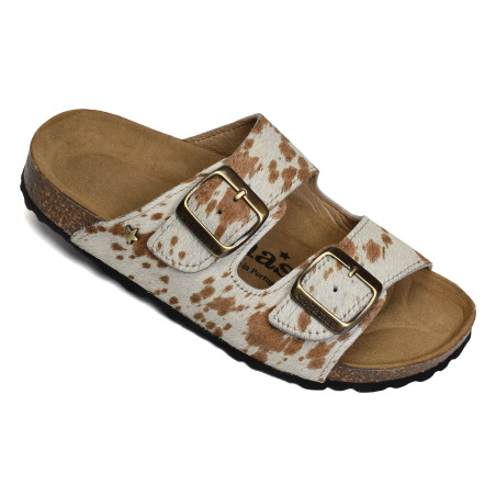 AMALIA 264 Blanc Marron, Mules Cubanas