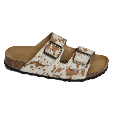 AMALIA 264 Blanc Marron, Mules Cubanas