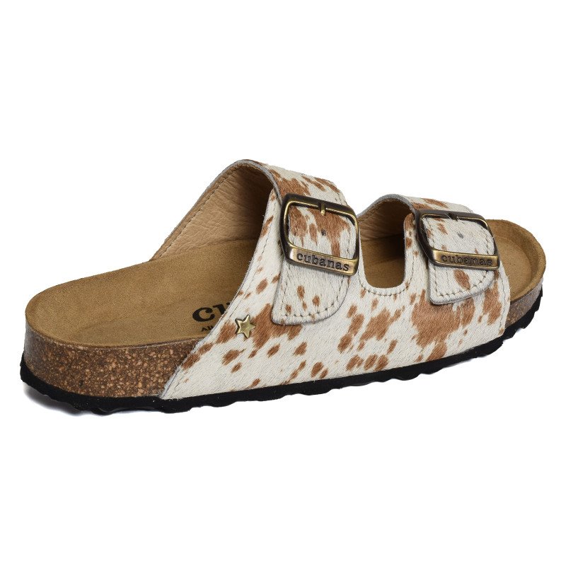 AMALIA 264 Blanc Marron, Mules Cubanas