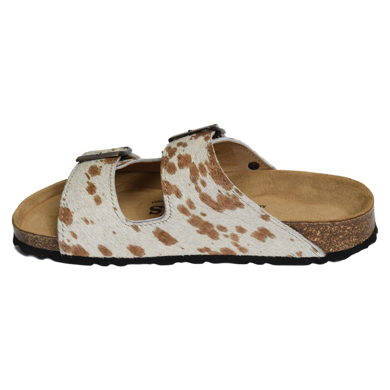 AMALIA 264 Blanc Marron, Mules Cubanas