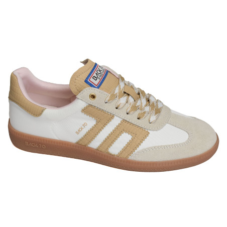 GHOST NYLON Blanc Camel, Sneakers basses Back 70