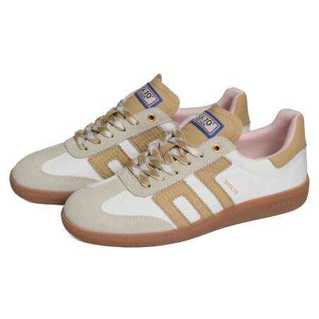 GHOST NYLON Blanc Camel, Sneakers basses Back 70