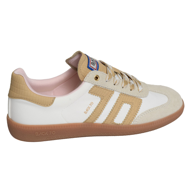 GHOST NYLON Blanc Camel, Sneakers basses Back 70