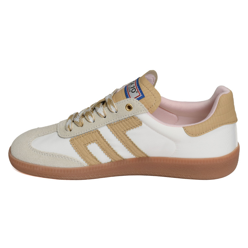 GHOST NYLON Blanc Camel, Sneakers basses Back 70