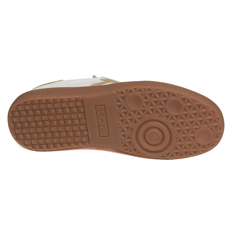 GHOST NYLON Blanc Camel, Sneakers basses Back 70