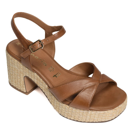 28313 Cognac, Nu-Pieds à talon Tamaris