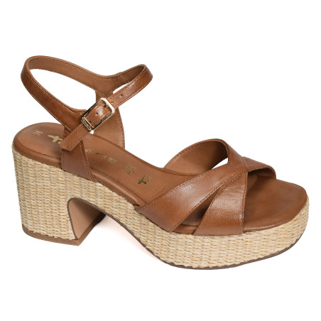 28313 Cognac, Nu-Pieds à talon Tamaris