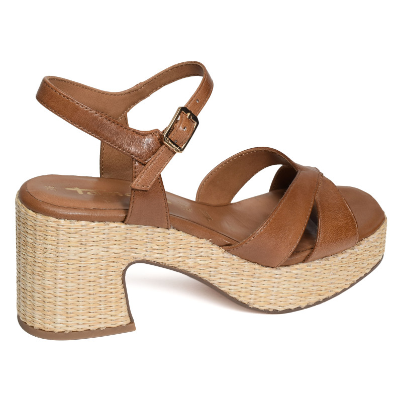 28313 Cognac, Nu-Pieds à talon Tamaris
