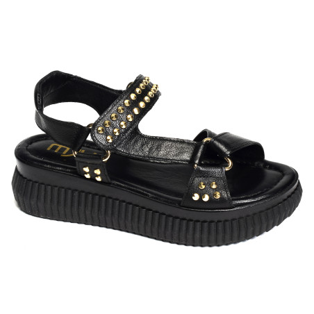 L68003 Noir, Nu-Pieds à plateforme MJUS