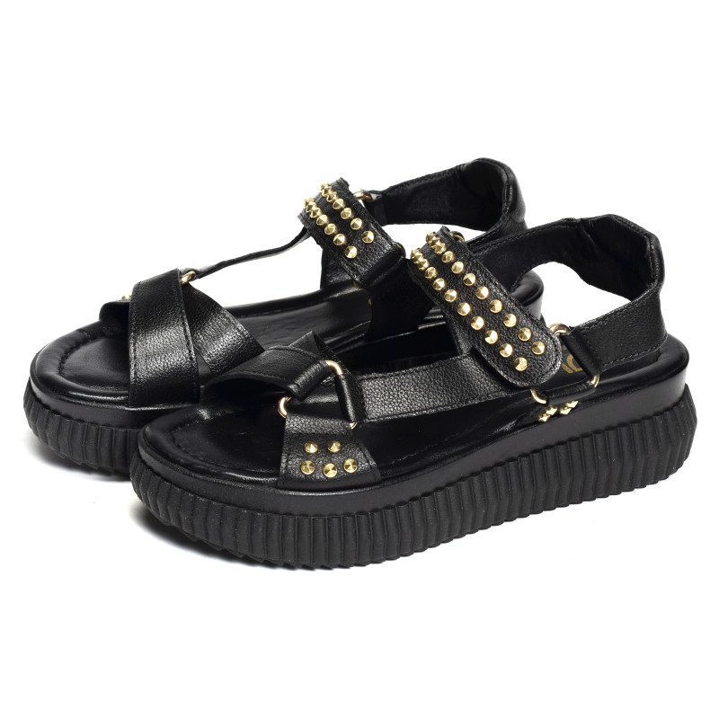 L68003 Noir, Nu-Pieds à plateforme MJUS