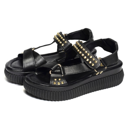 L68003 Noir, Nu-Pieds à plateforme MJUS