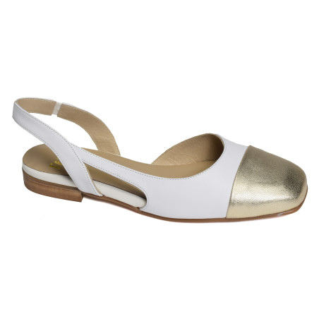 TIRADE Blanc Or, Slingback Folie's