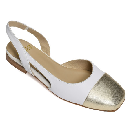 TIRADE Blanc Or, Slingback Folie's