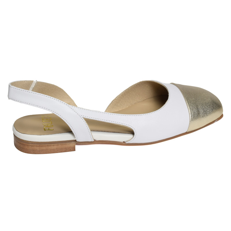 TIRADE Blanc Or, Slingback Folie's