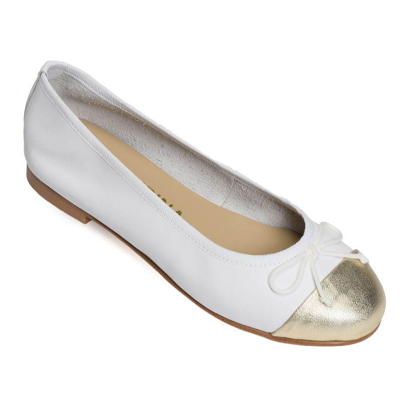 DIANE Blanc Or, Ballerines Folie's