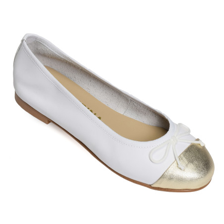 DIANE Blanc Or, Ballerines Folie's