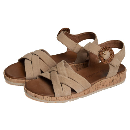28129 Tan, Sandales compensées Tamaris