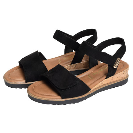 28118 Noir, Sandales compensées Tamaris
