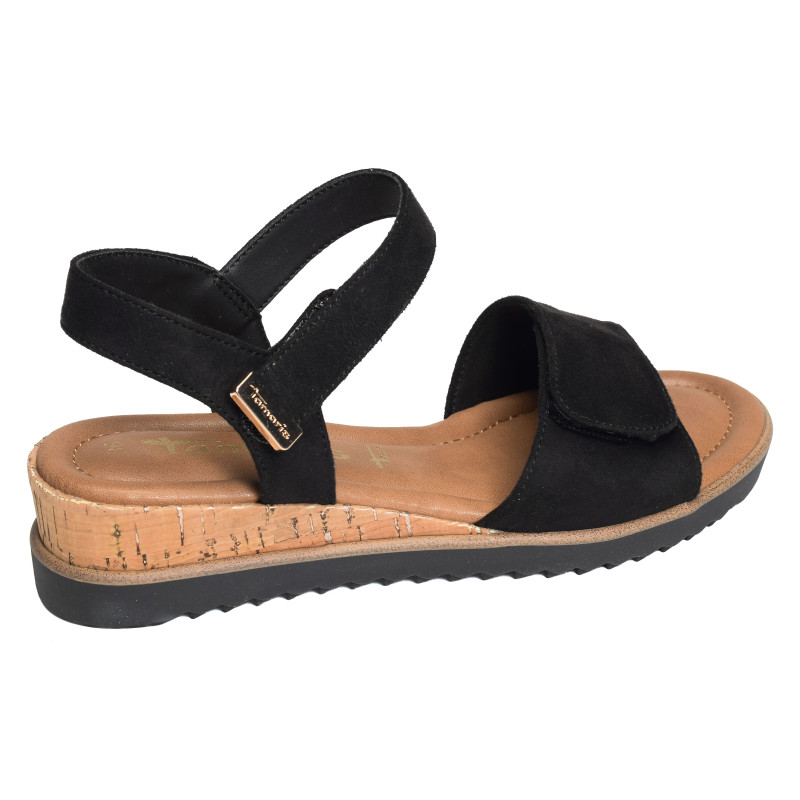28118 Noir, Sandales compensées Tamaris