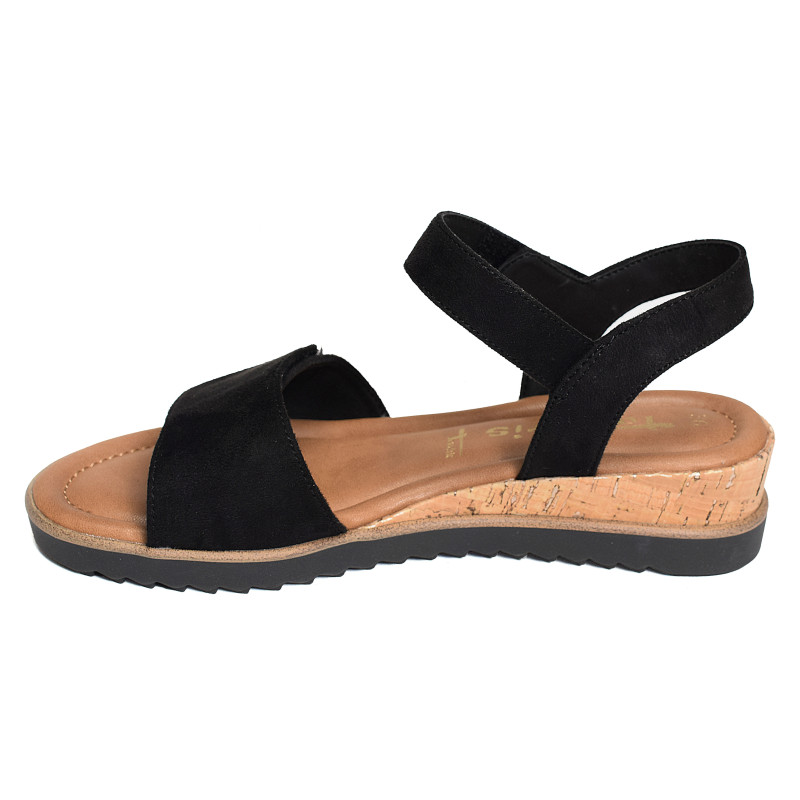 28118 Noir, Sandales compensées Tamaris