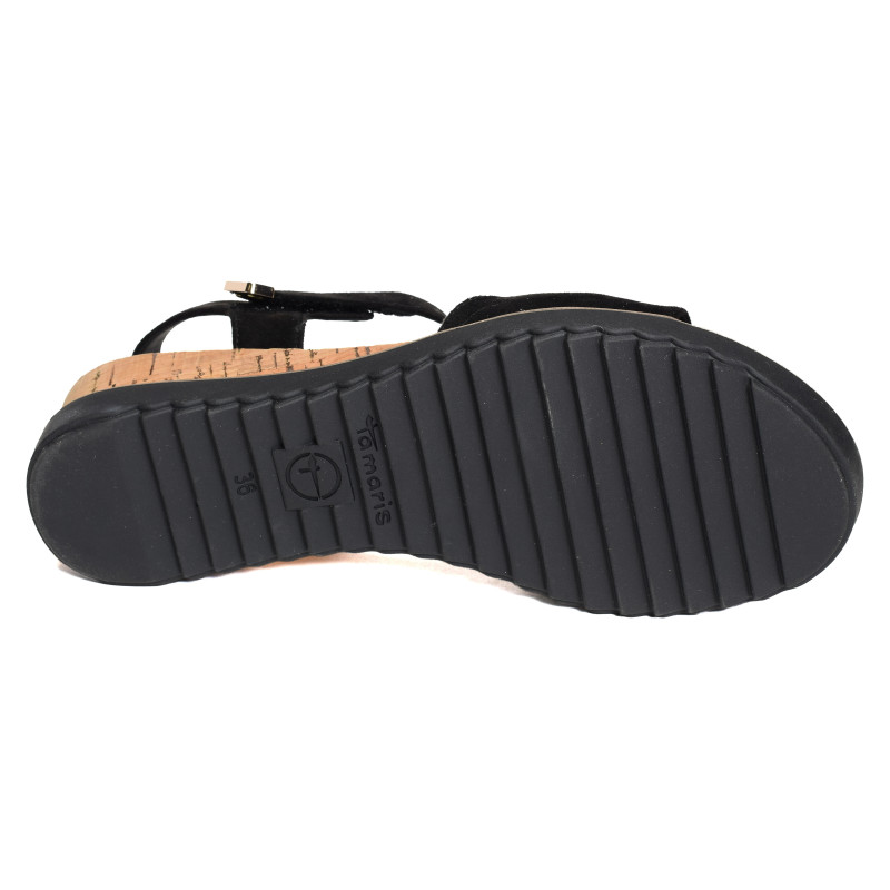 28118 Noir, Sandales compensées Tamaris