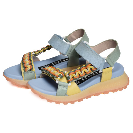 CERVO 253898 Bleu Multicolore, Sandales compensées Hispanitas
