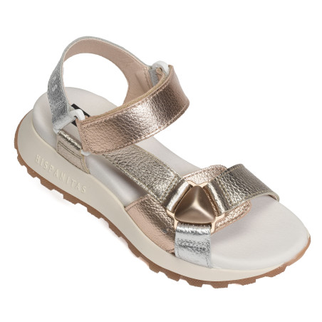 BOLEROMET 253896 Argent Rose, Sandales compensées Hispanitas