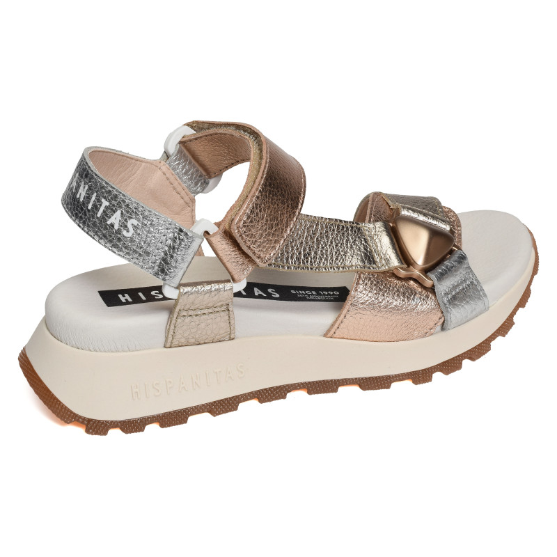 BOLEROMET 253896 Argent Rose, Sandales compensées Hispanitas