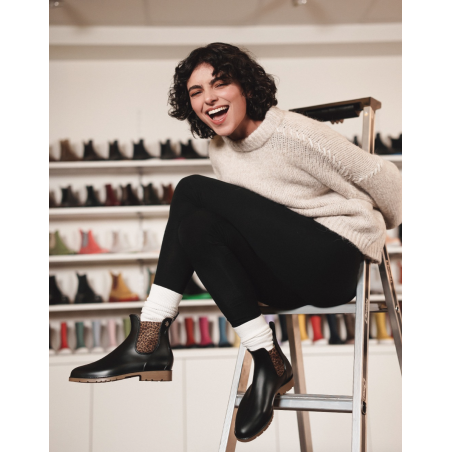 JUMPARDI Noir Léopard, Bottines Méduse