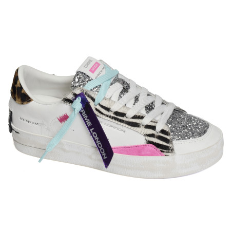 SK8 DELUXE Blanc Zèbre, Sneakers basses Crime London