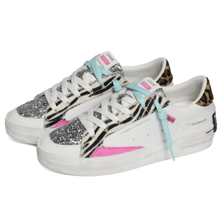 SK8 DELUXE Blanc Zèbre, Sneakers basses Crime London