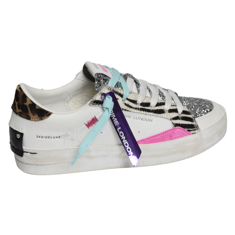 SK8 DELUXE Blanc Zèbre, Sneakers basses Crime London