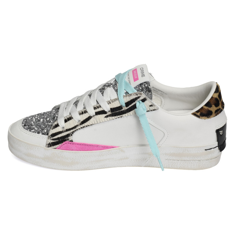 SK8 DELUXE Blanc Zèbre, Sneakers basses Crime London