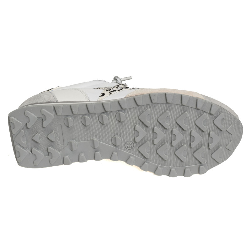 C1259 W Blanc Léopard, Baskets running Cetti