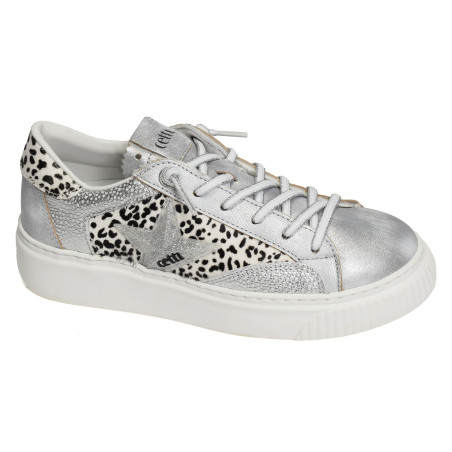 C1342 XL W Argent Léopard, Sneakers basses Cetti
