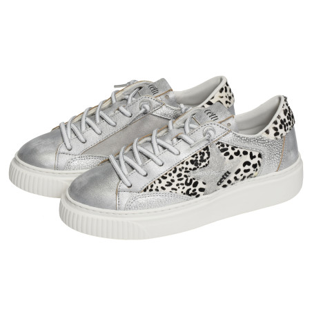 C1342 XL W Argent Léopard, Sneakers basses Cetti