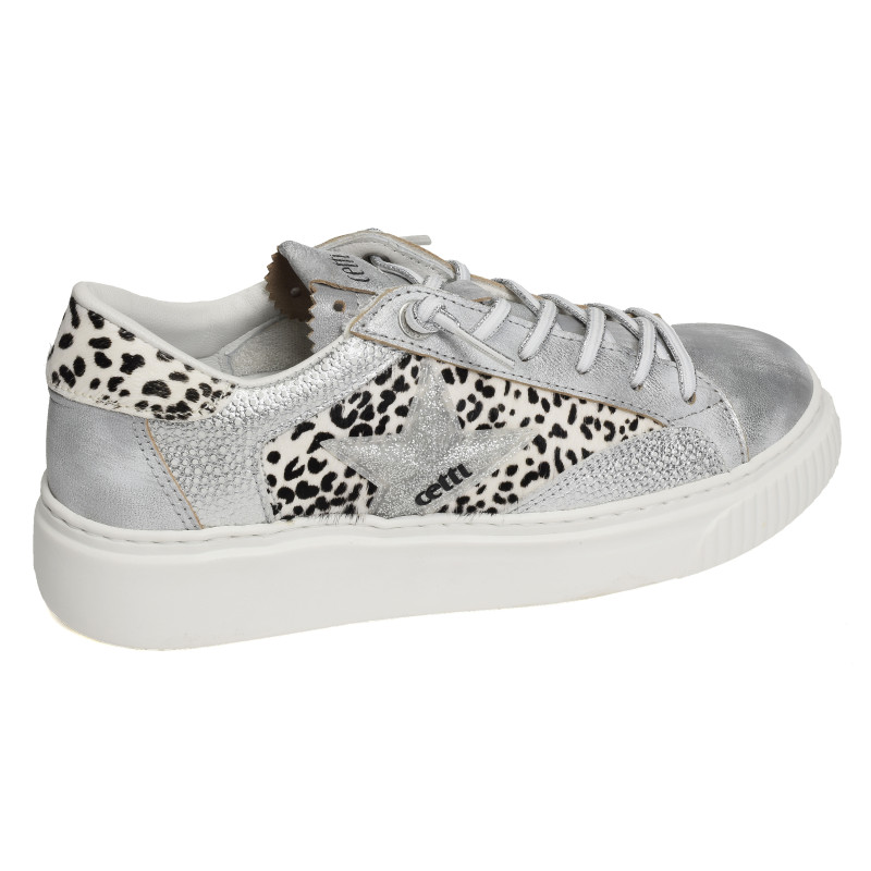 C1342 XL W Argent Léopard, Sneakers basses Cetti